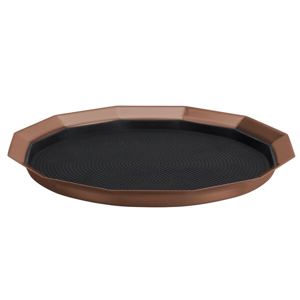 Paneled Tray with Removable Insert, 12" diameter, Stainless Steel, Rose Gold